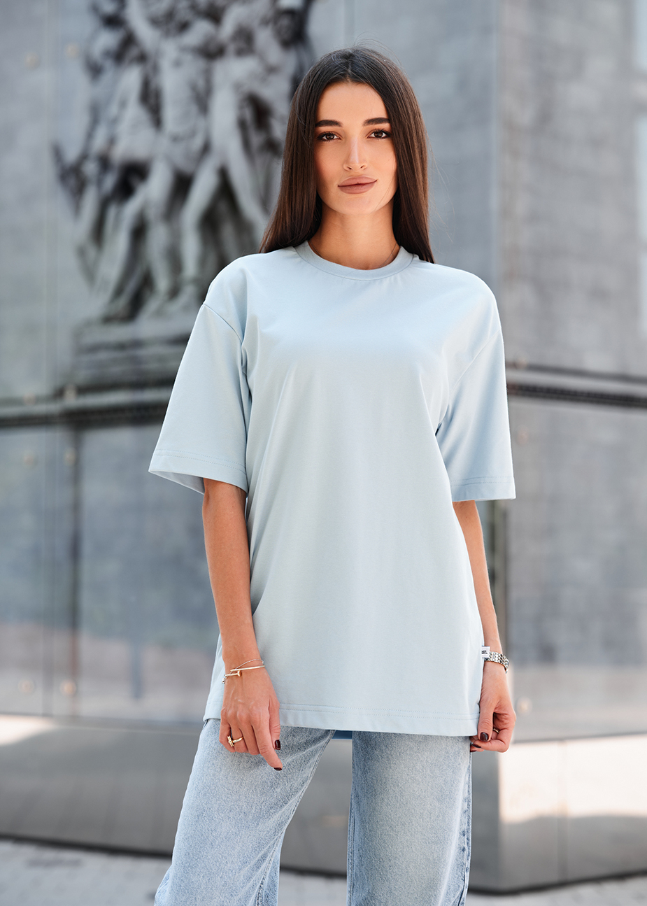 Tricou de damă Staff li light blue2 oversize
