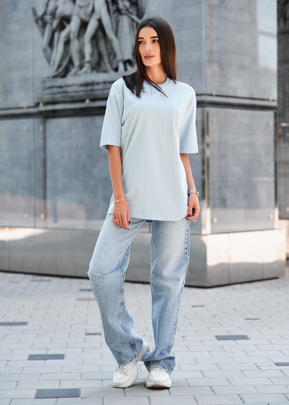 Tricou de damă Staff li light blue2 oversize