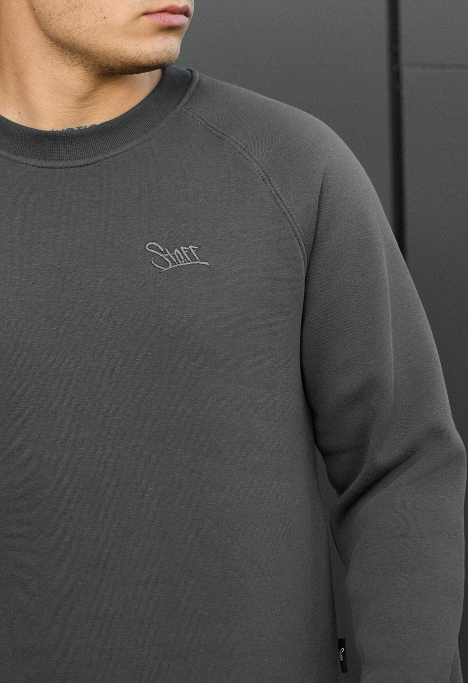 Bluză de trening Staff dark gray logo fleece