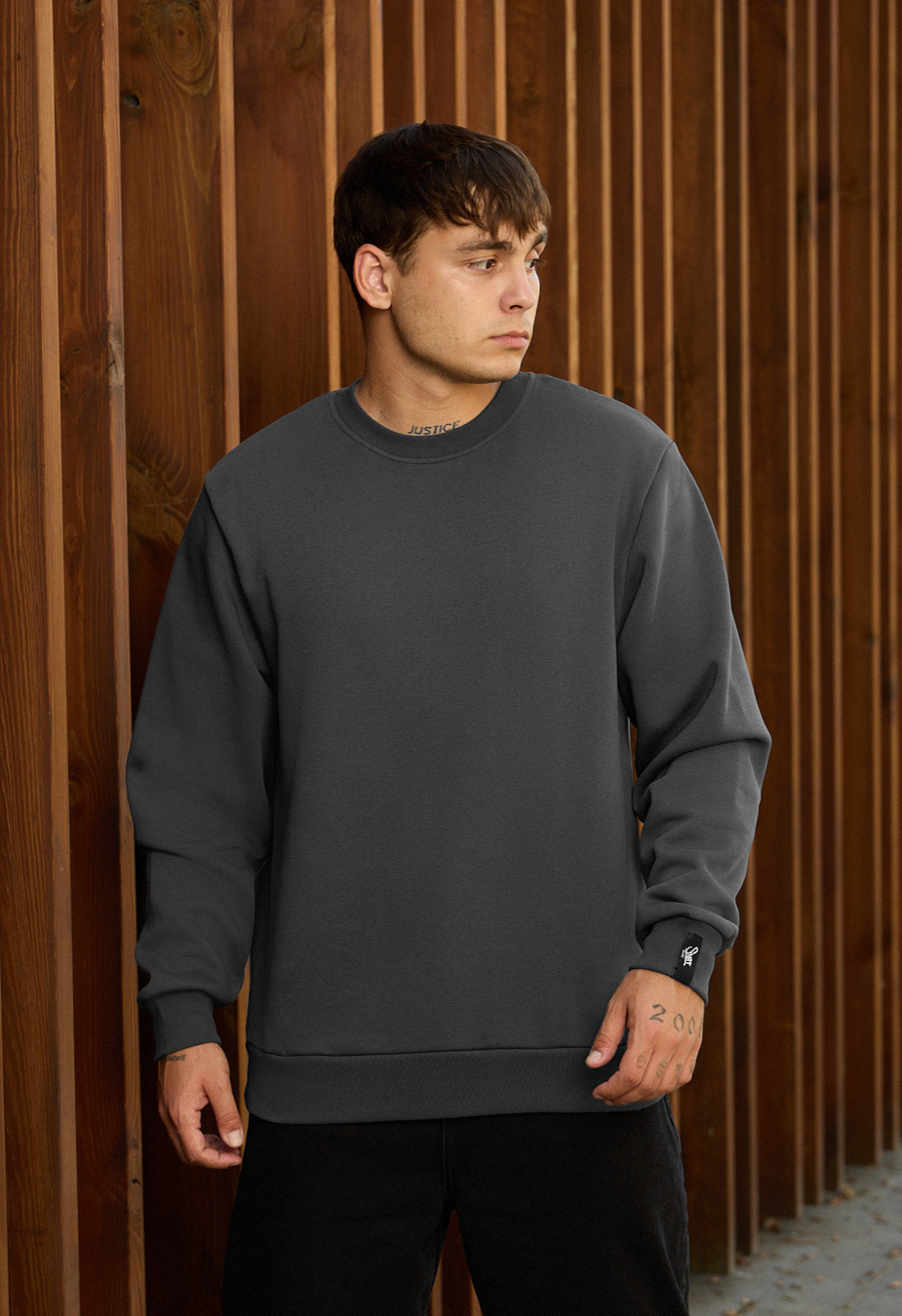 Bluză de trening Staff dark gray basic fleece