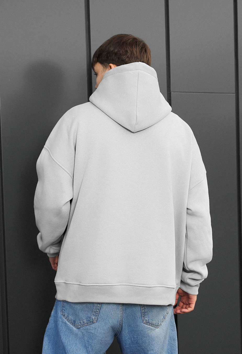 Hanorac Staff logo light gray oversize fleece