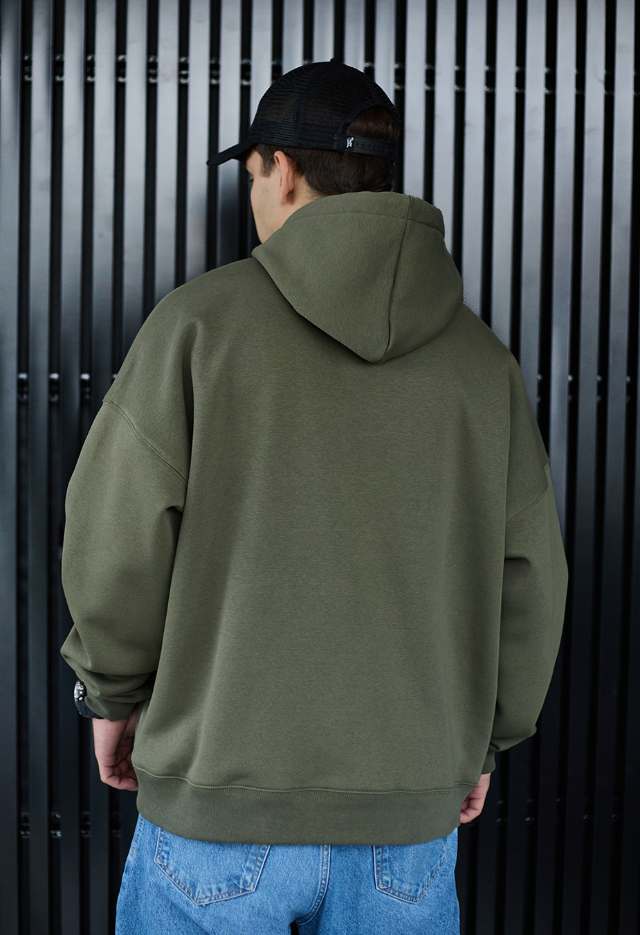 Hanorac Staff khaki basic oversize fleece