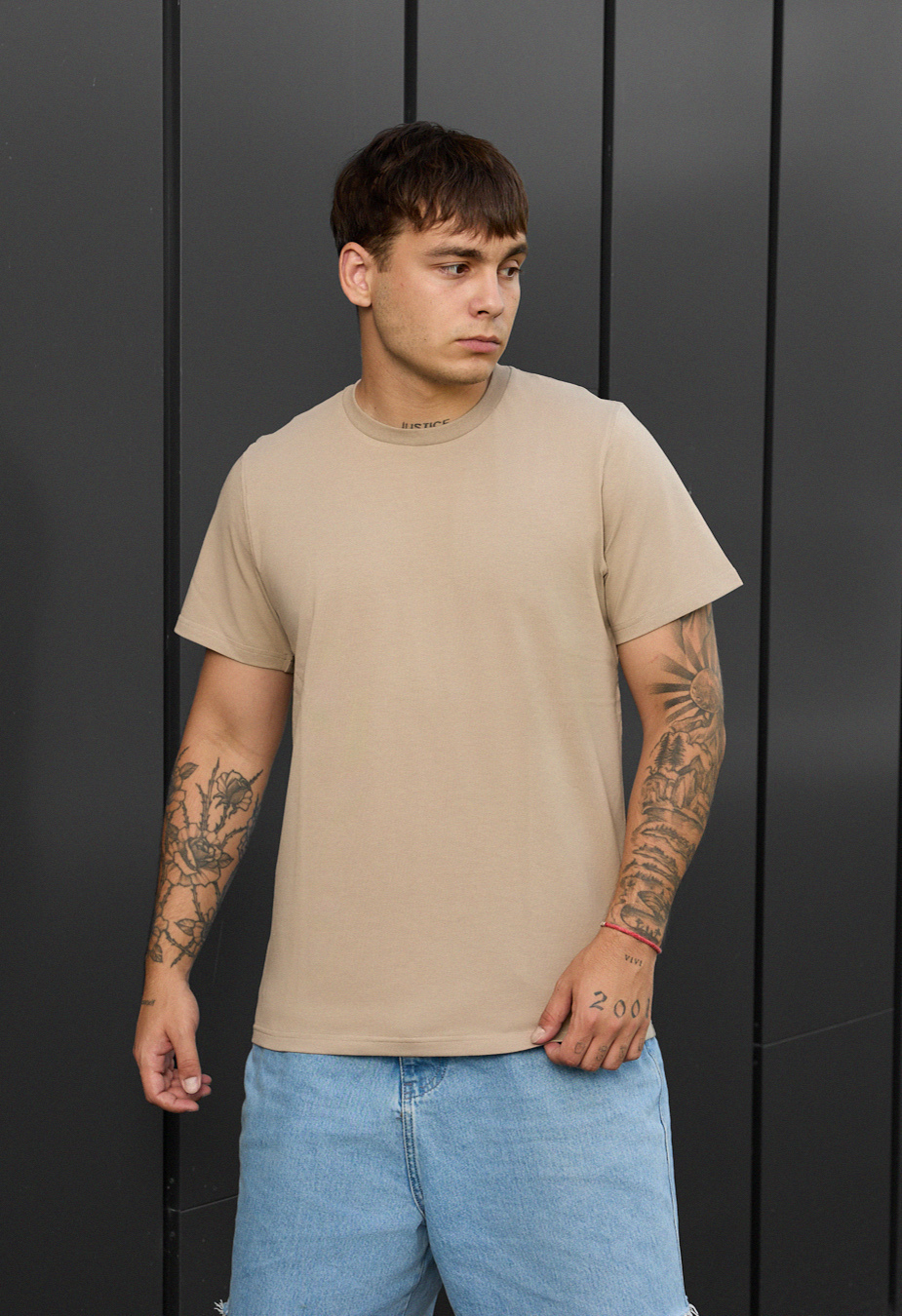 Tricou Staff light brown basic