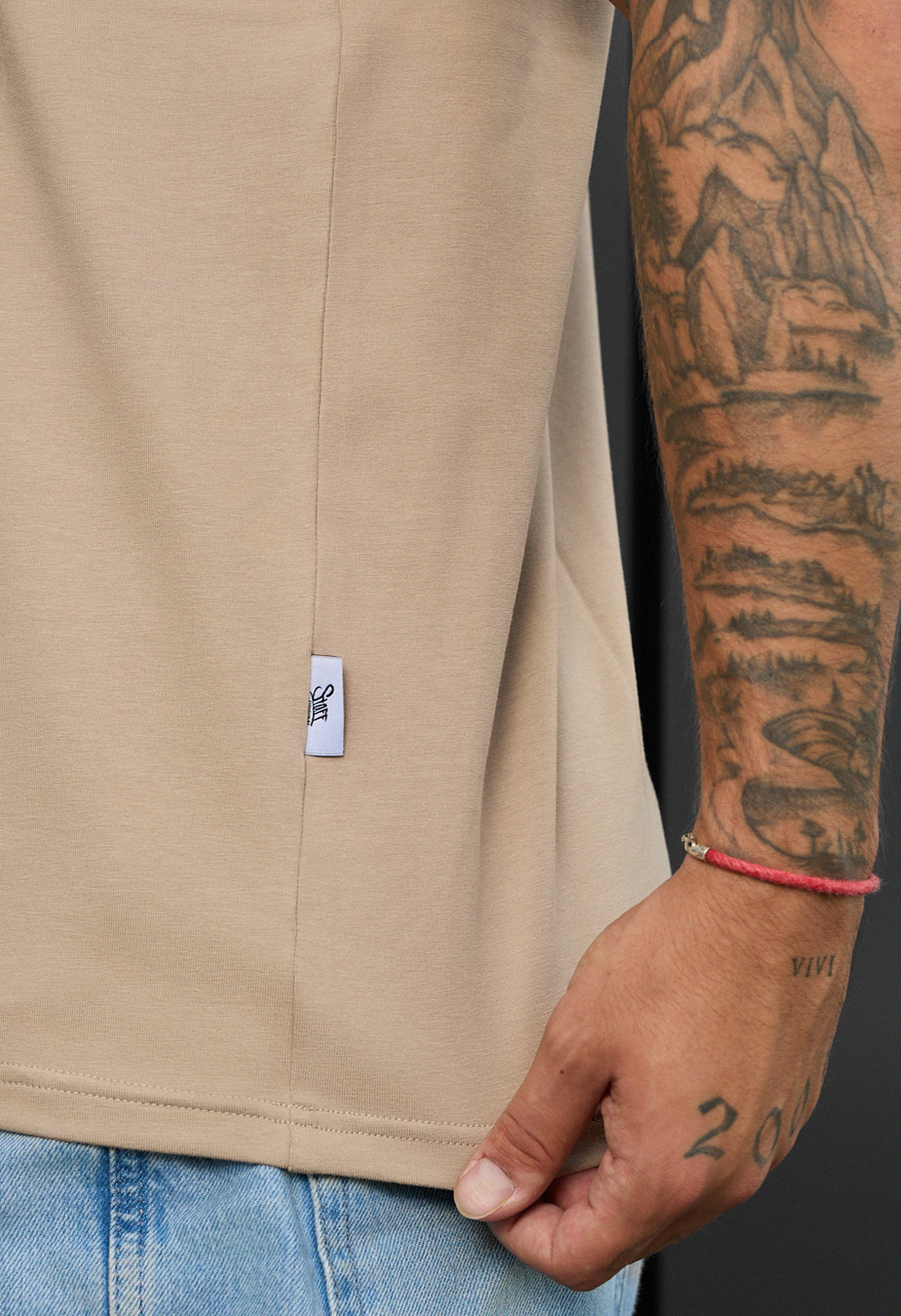 Tricou Staff light brown basic
