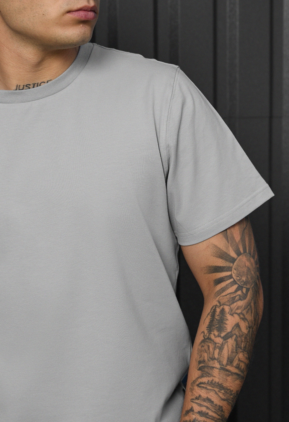 Tricou Staff light gray basic