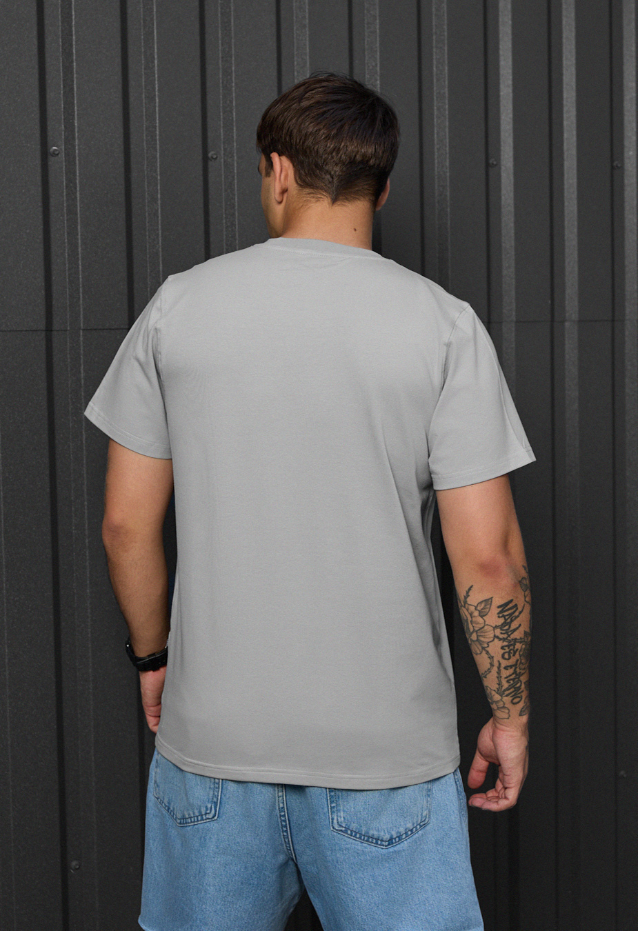 Tricou Staff light gray basic