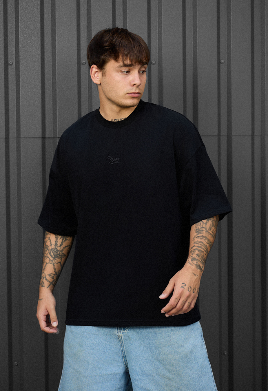 Tricou Staff black logo oversize