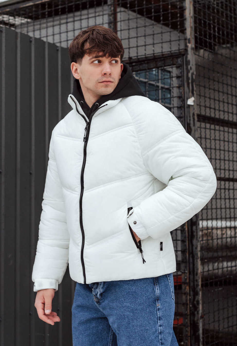 Geacă de iarnă luminescentă Staff ilumin white
