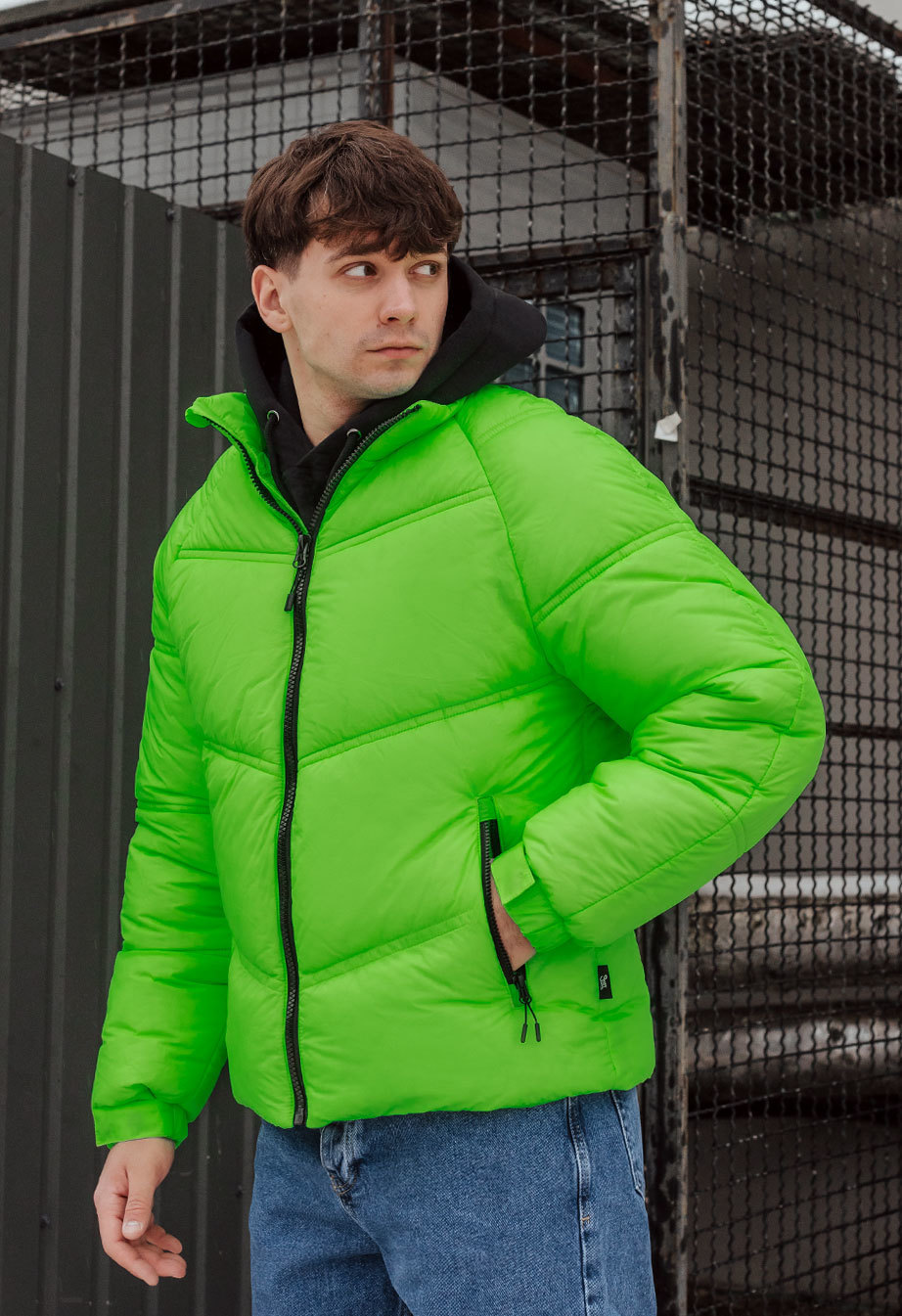 Geacă de iarnă luminescentă Staff ilumin green
