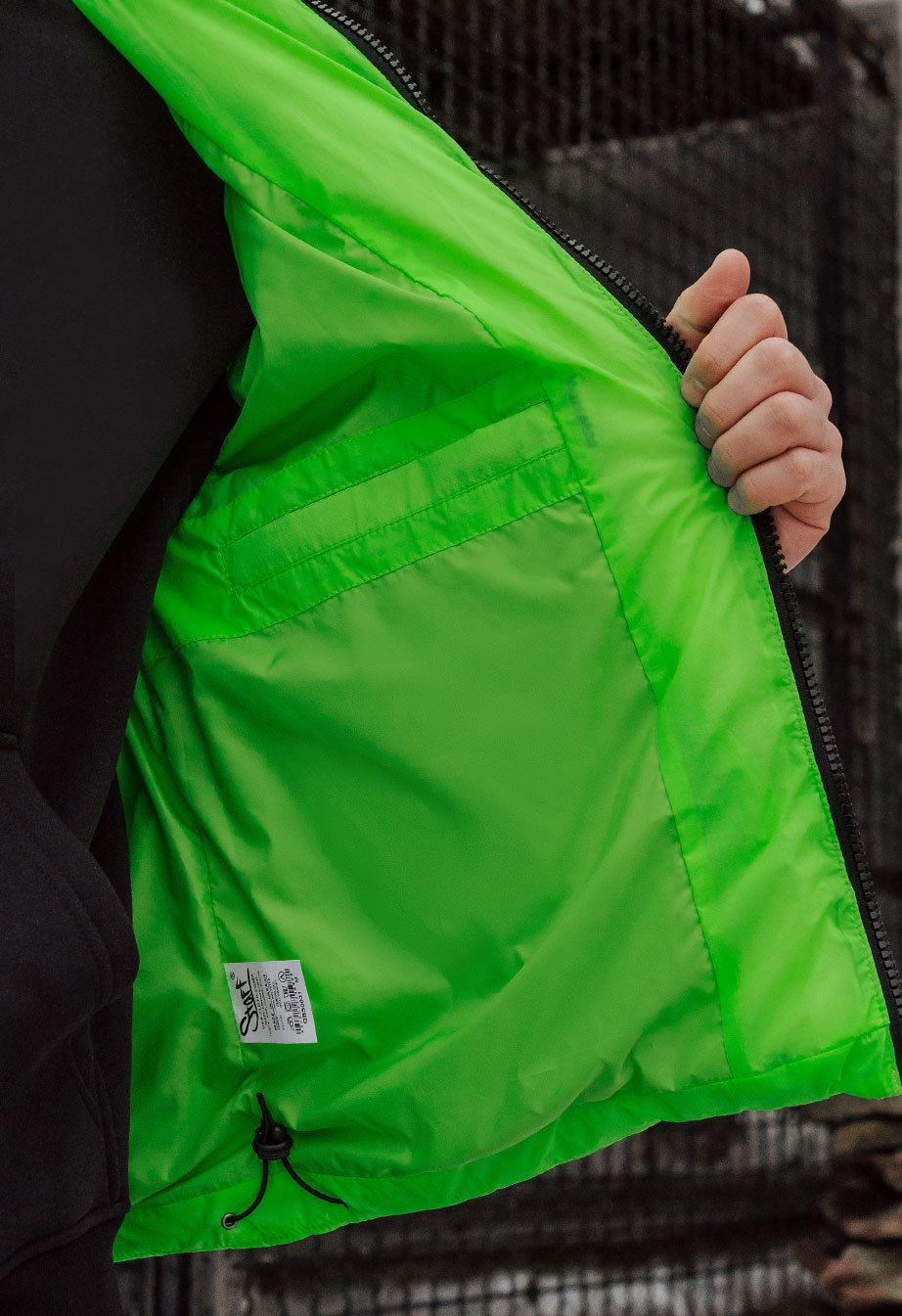 Geacă de iarnă luminescentă Staff ilumin green
