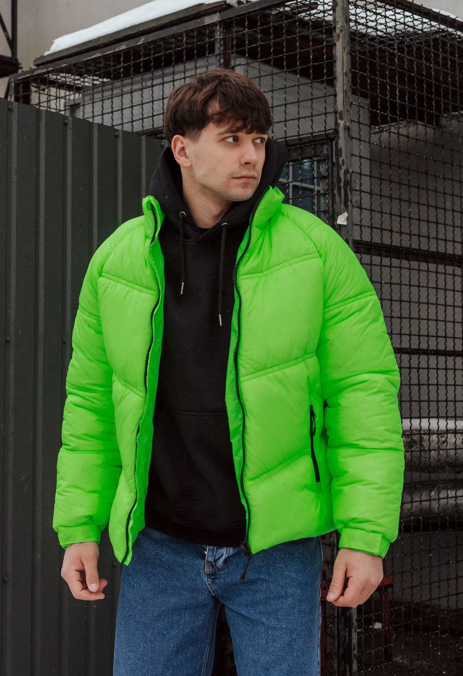 Geacă de iarnă luminescentă Staff ilumin green