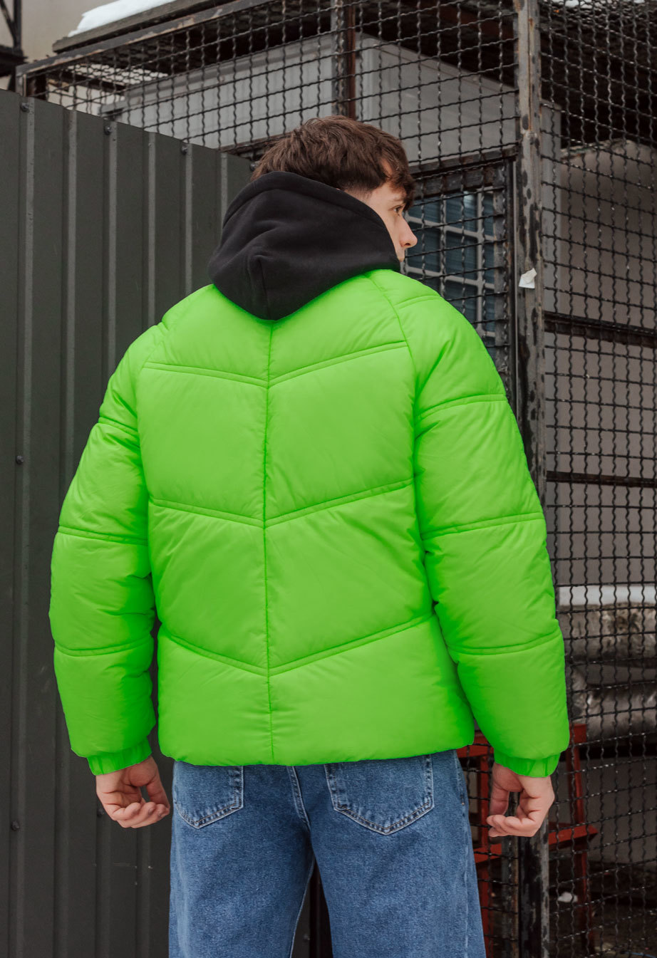 Geacă de iarnă luminescentă Staff ilumin green