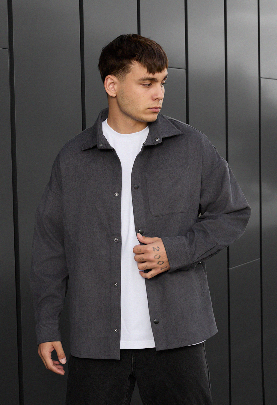 Cămașă Staff velvet dark gray