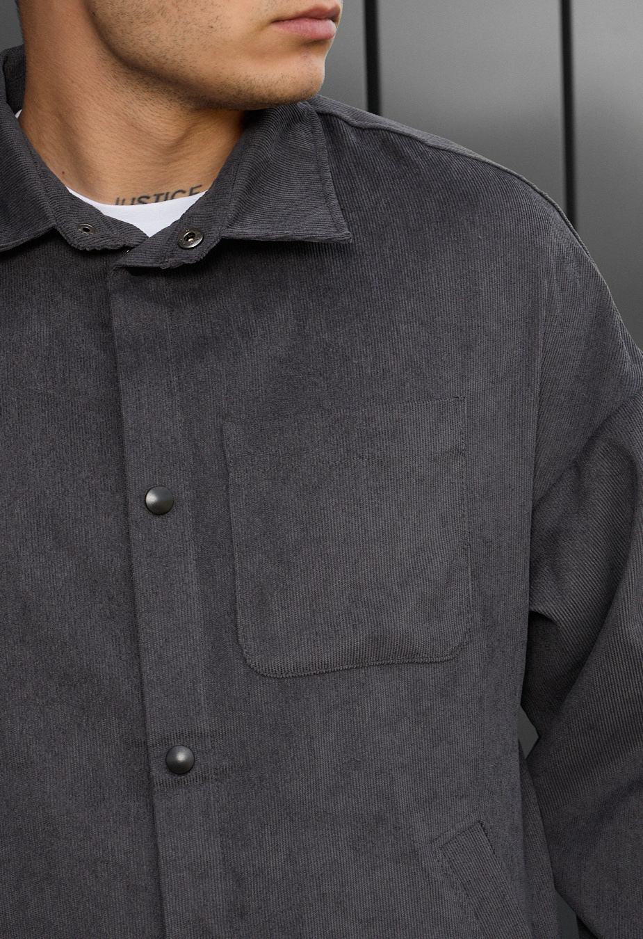 Cămașă Staff velvet dark gray