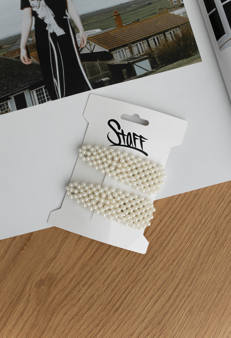 Agrafă de păr Staff white pearl 2 (2 buc.)