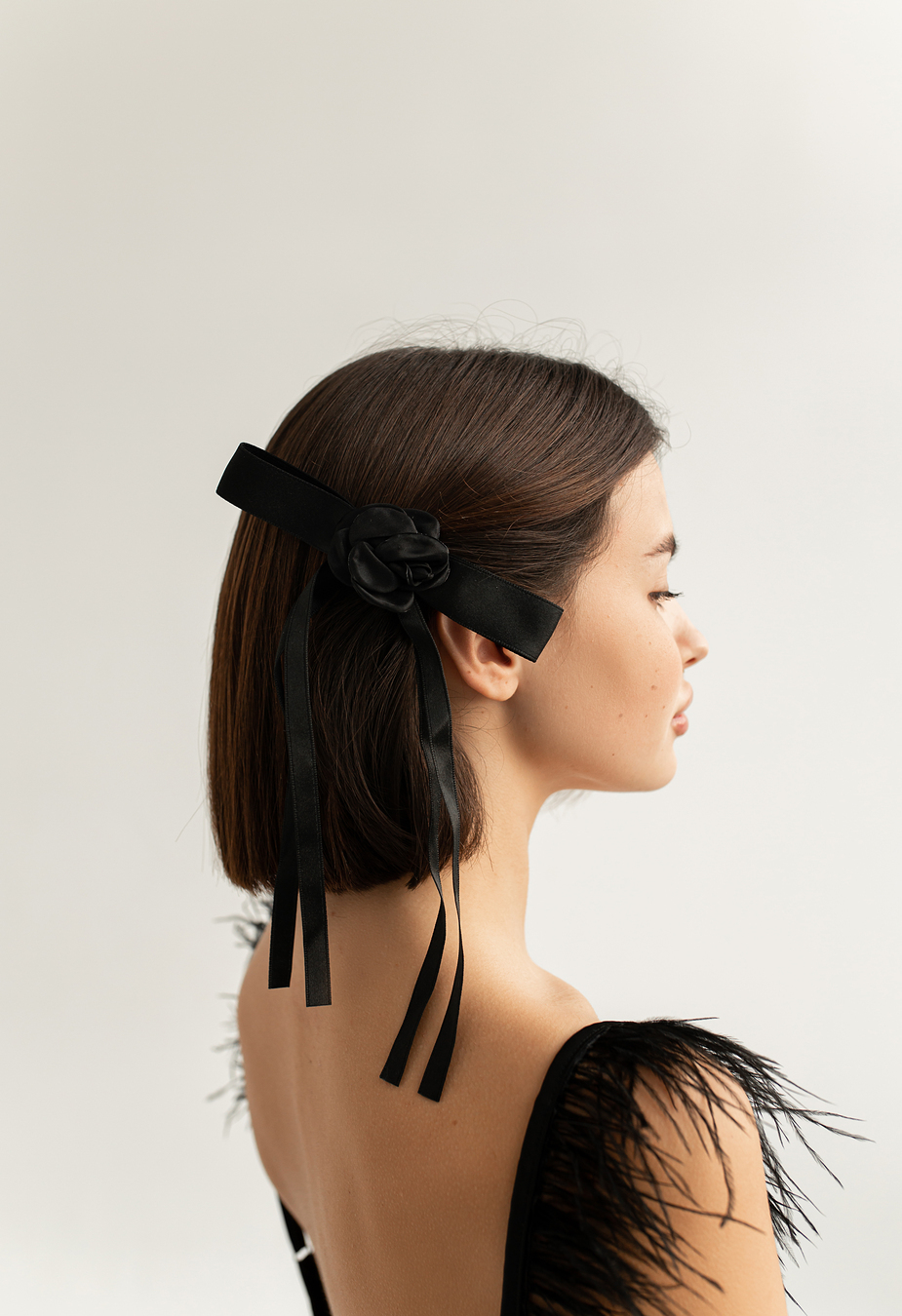 Agrafă de păr Staff black flower