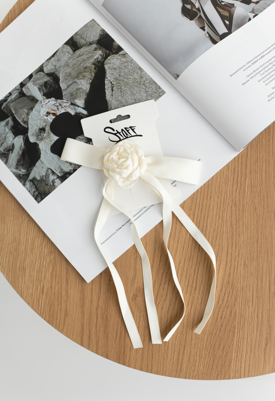 Agrafă de păr Staff white flower