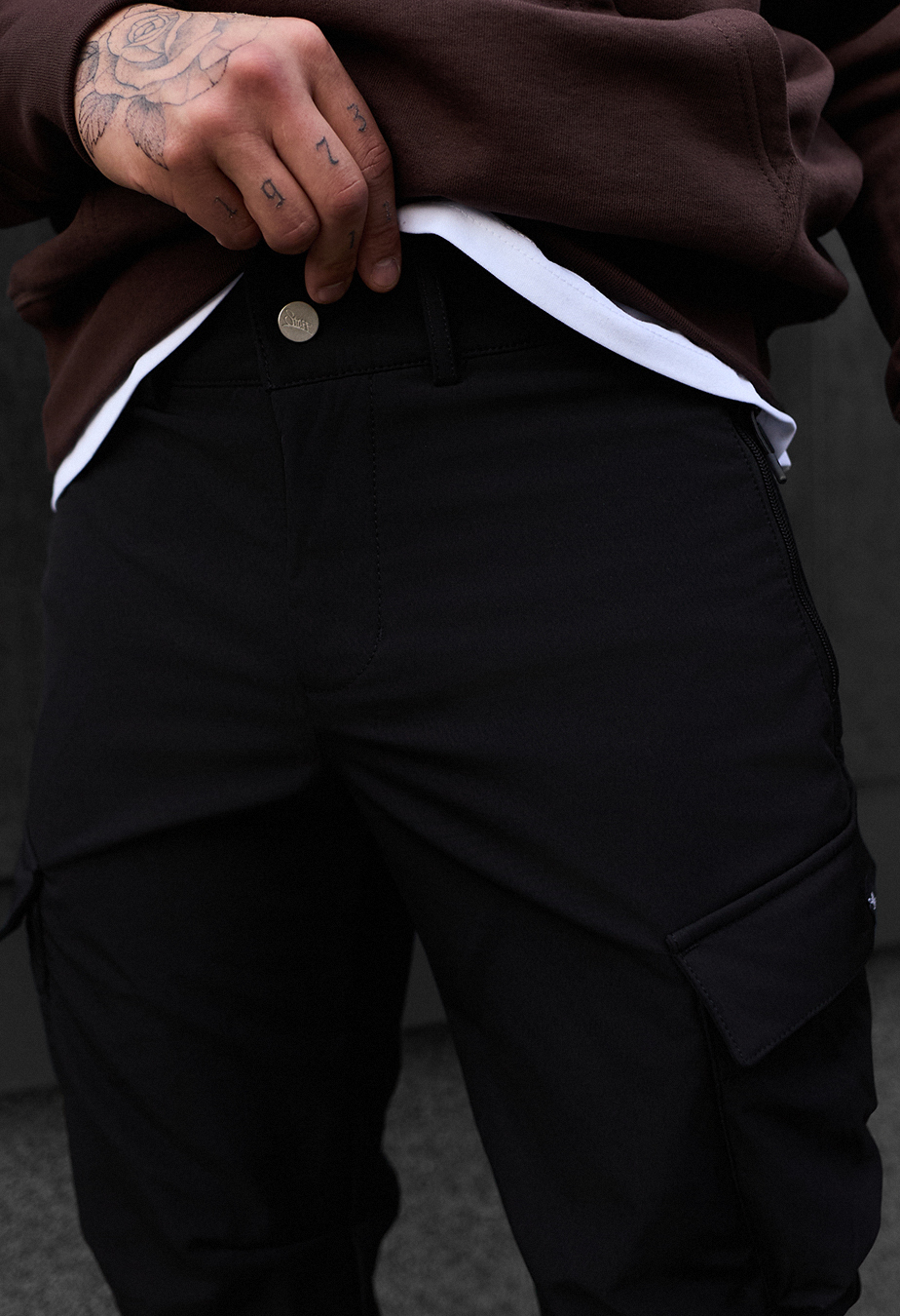 Pantaloni izolați Staff st cargo black fleece