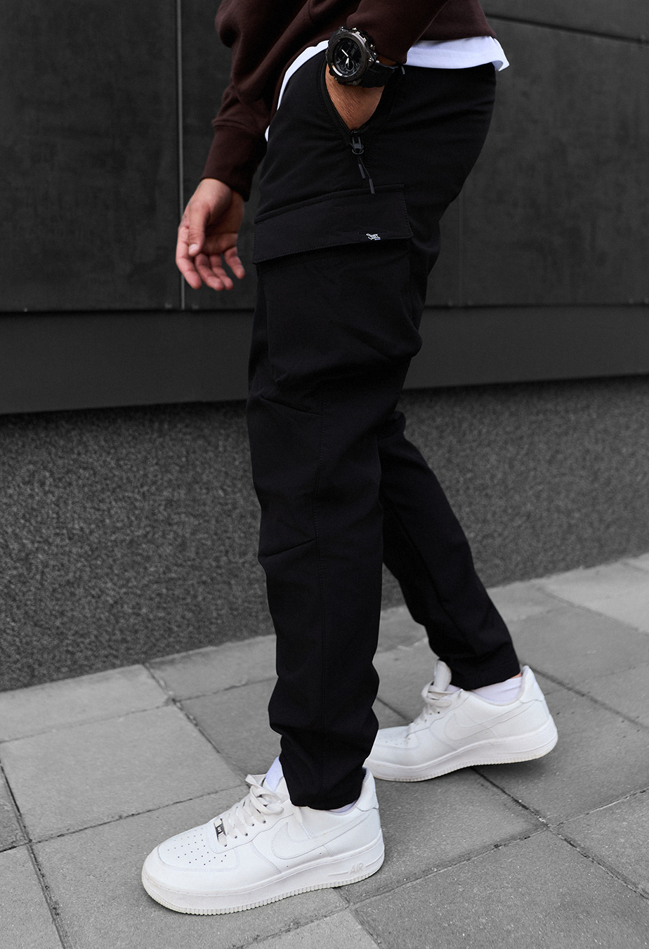 Pantaloni izolați Staff st cargo black fleece