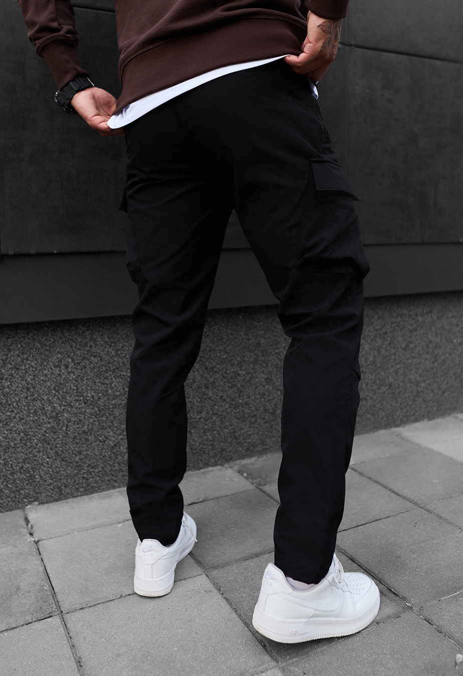 Pantaloni izolați Staff st cargo black fleece