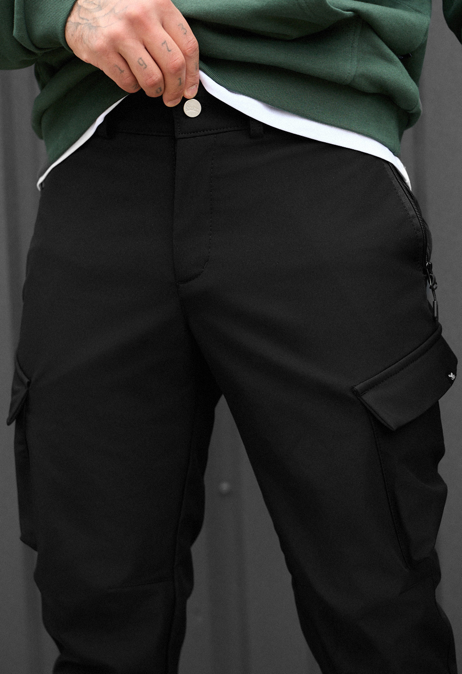 Pantaloni izolați Staff st cargo black fleece
