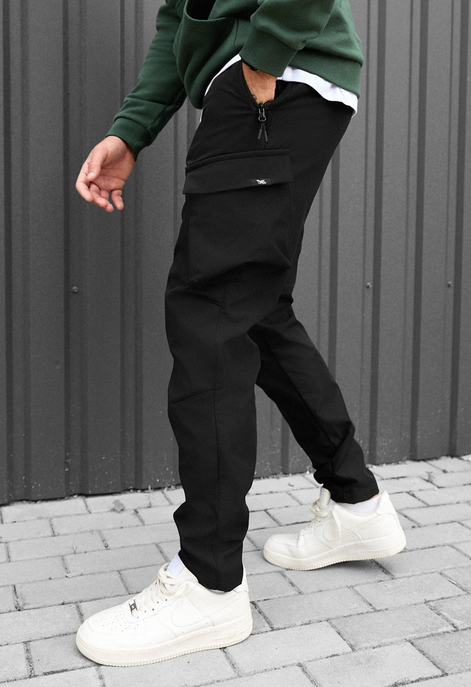 Pantaloni izolați Staff st cargo black fleece