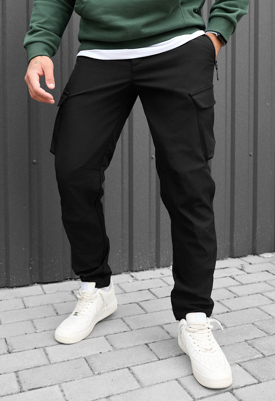 Pantaloni izolați Staff st cargo black fleece