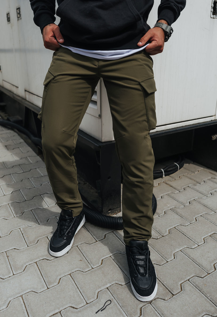 Pantaloni de jogging izolați Staff st cargo khaki fleece