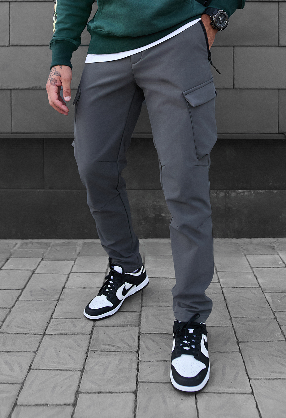 Pantaloni izolați Staff st cargo gray fleece
