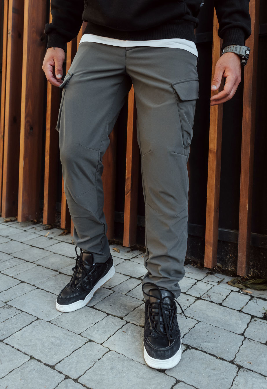 Pantaloni de jogging izolați Staff st cargo gray fleece