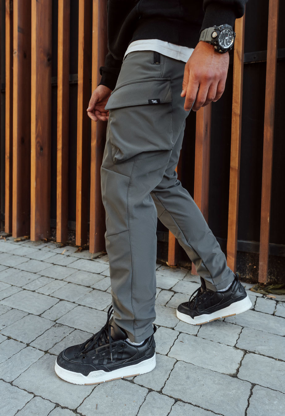 Pantaloni de jogging izolați Staff st cargo gray fleece