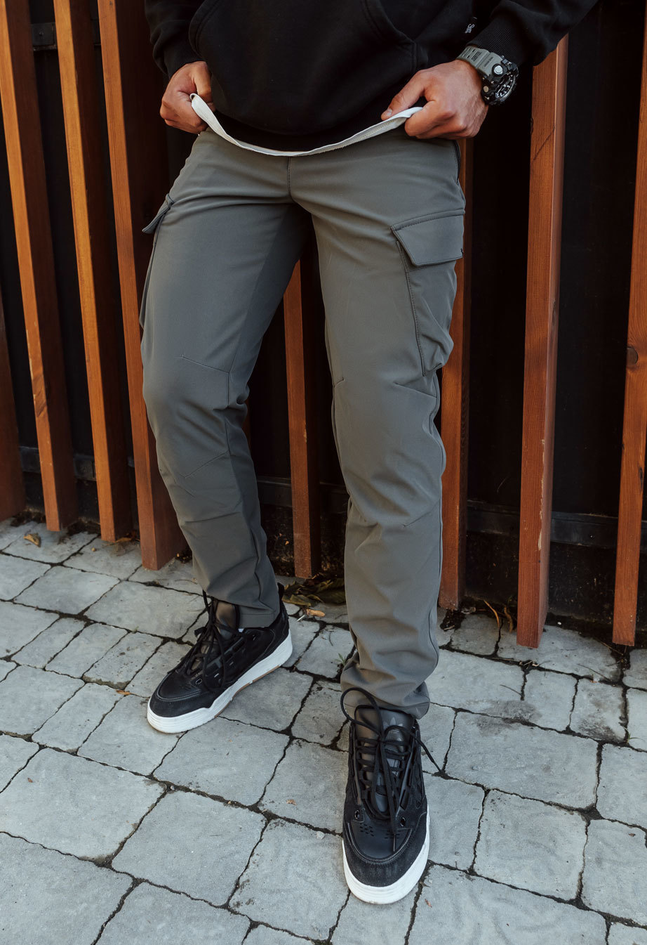 Pantaloni de jogging izolați Staff st cargo gray fleece
