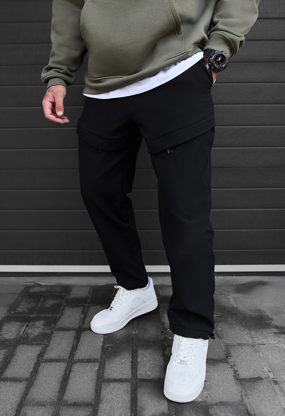 Pantaloni izolați Staff cu black fleece