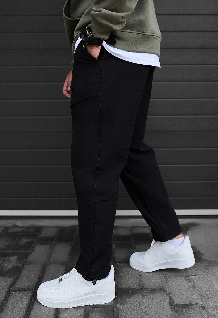 Pantaloni izolați Staff cu black fleece