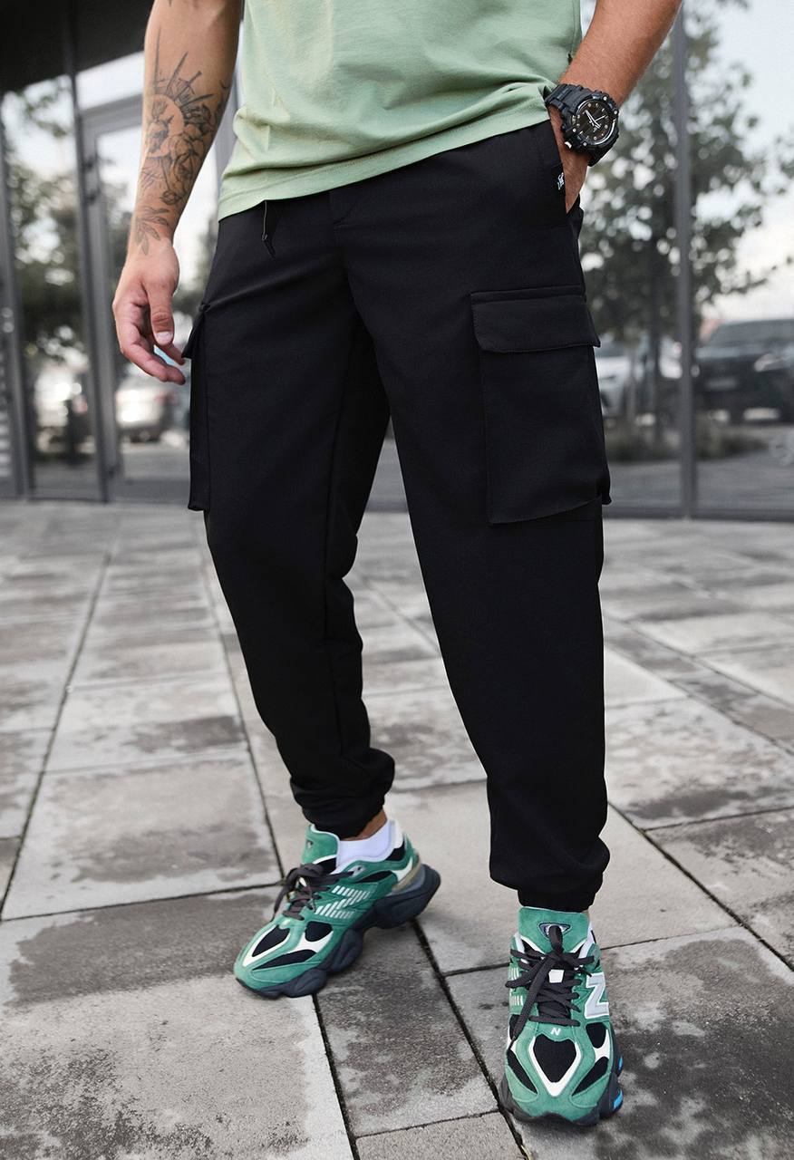 Pantaloni Staff cargo tao spandex black
