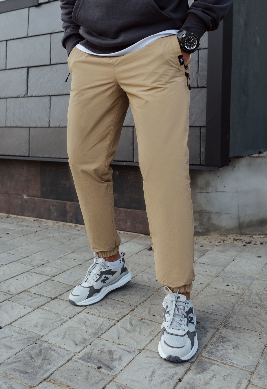 Pantaloni de jogging izolați Staff ba beige fleece