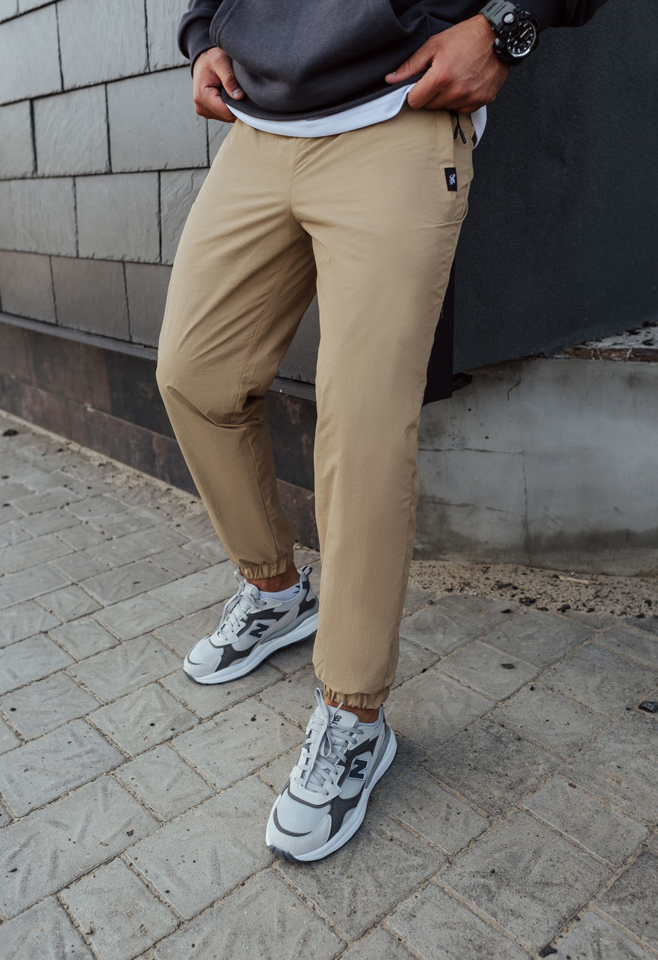 Pantaloni de jogging izolați Staff ba beige fleece