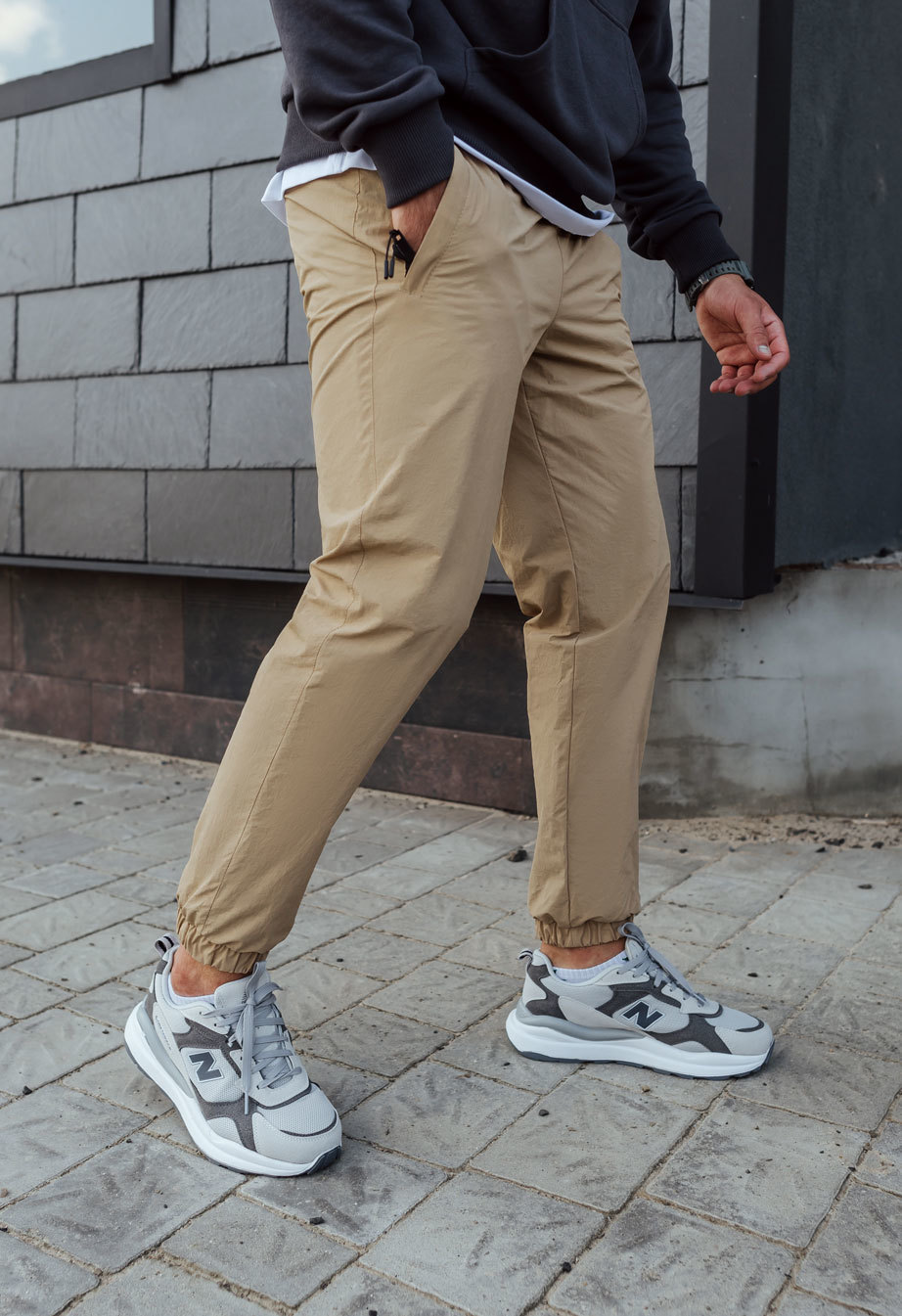 Pantaloni de jogging izolați Staff ba beige fleece