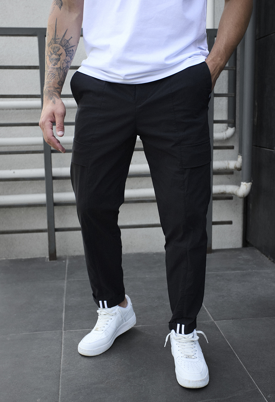 Pantaloni Staff cargo pel black
