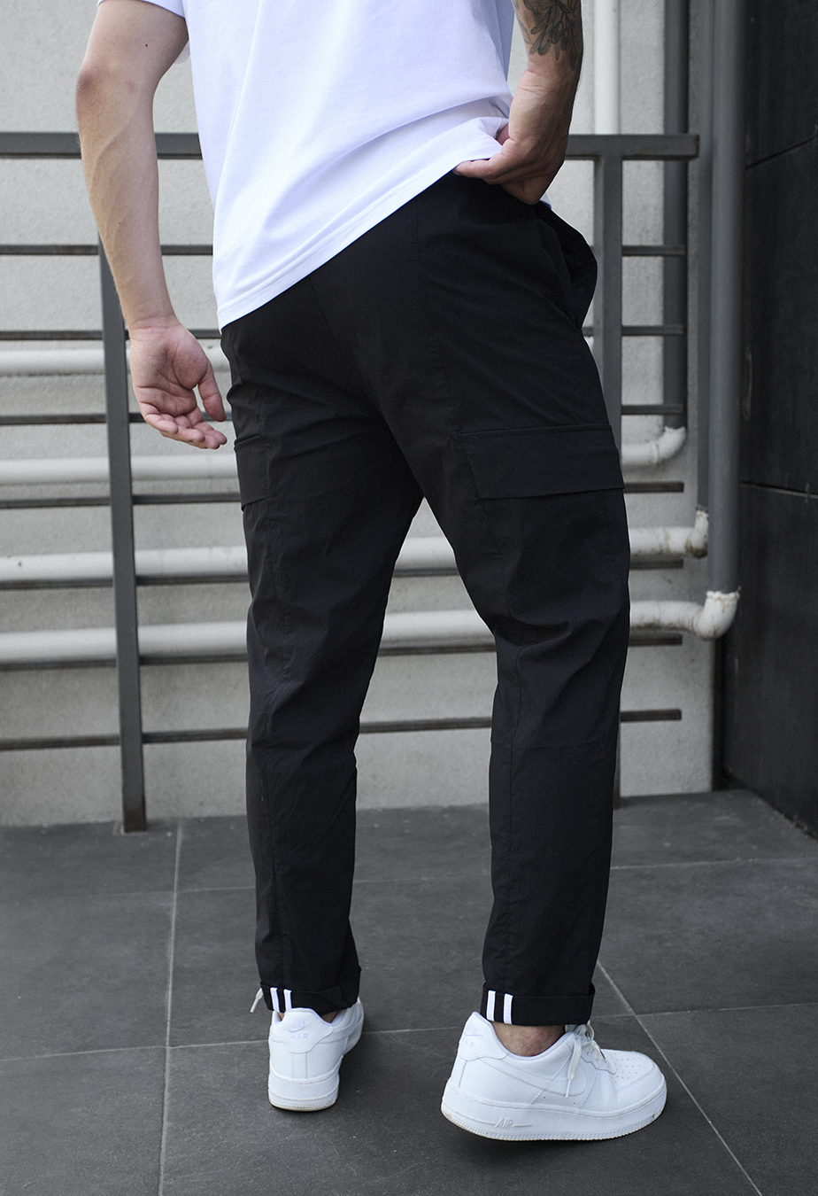 Pantaloni Staff cargo pel black