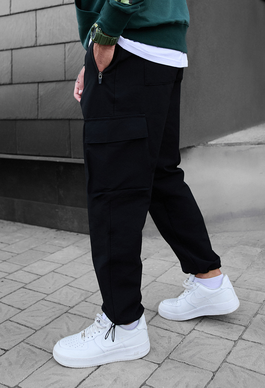 Pantaloni Staff cargo al black