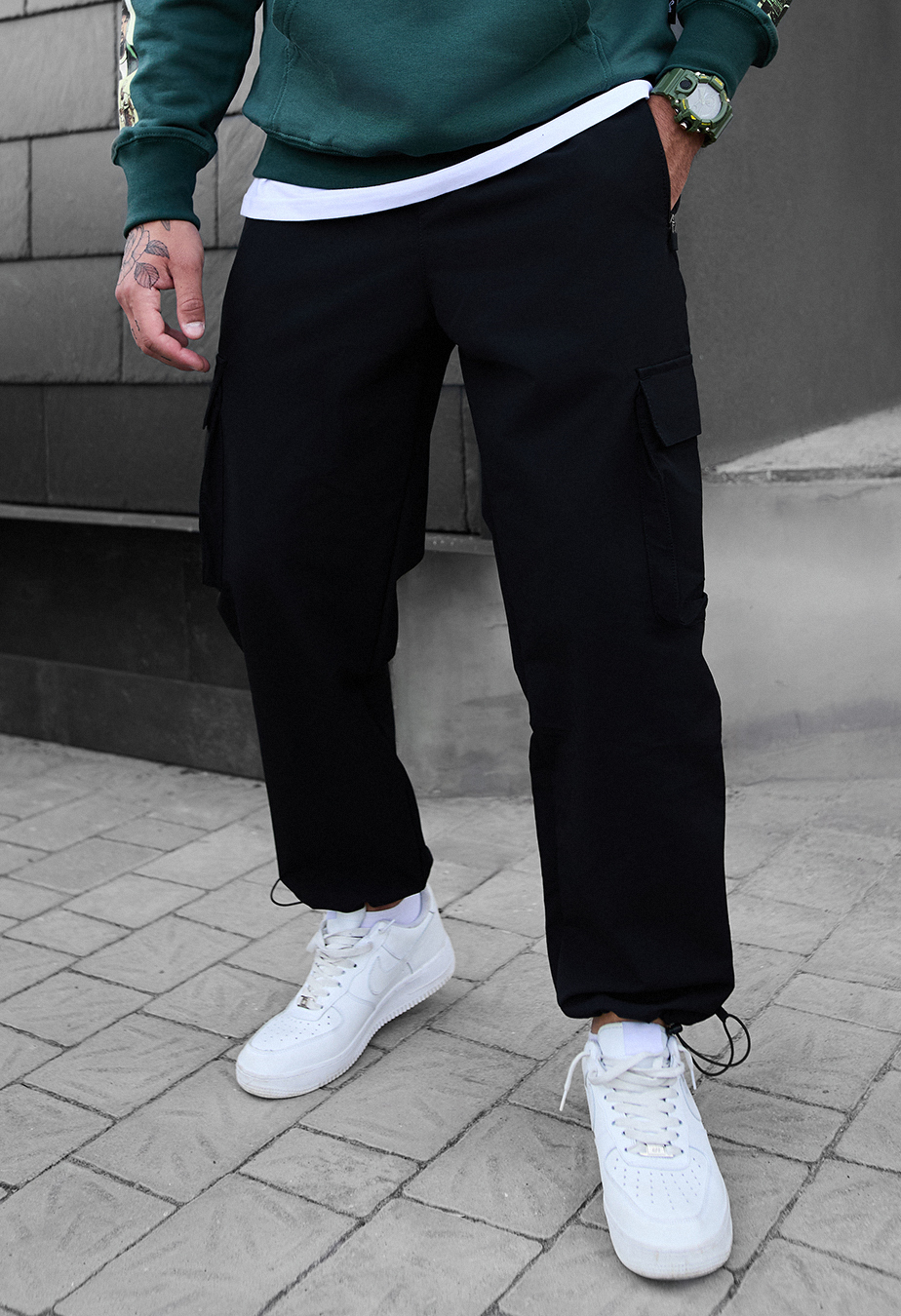 Pantaloni Staff cargo al black