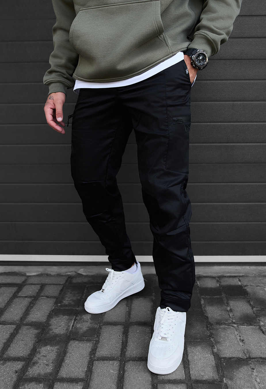 Pantaloni izolați Staff do cargo black fleece