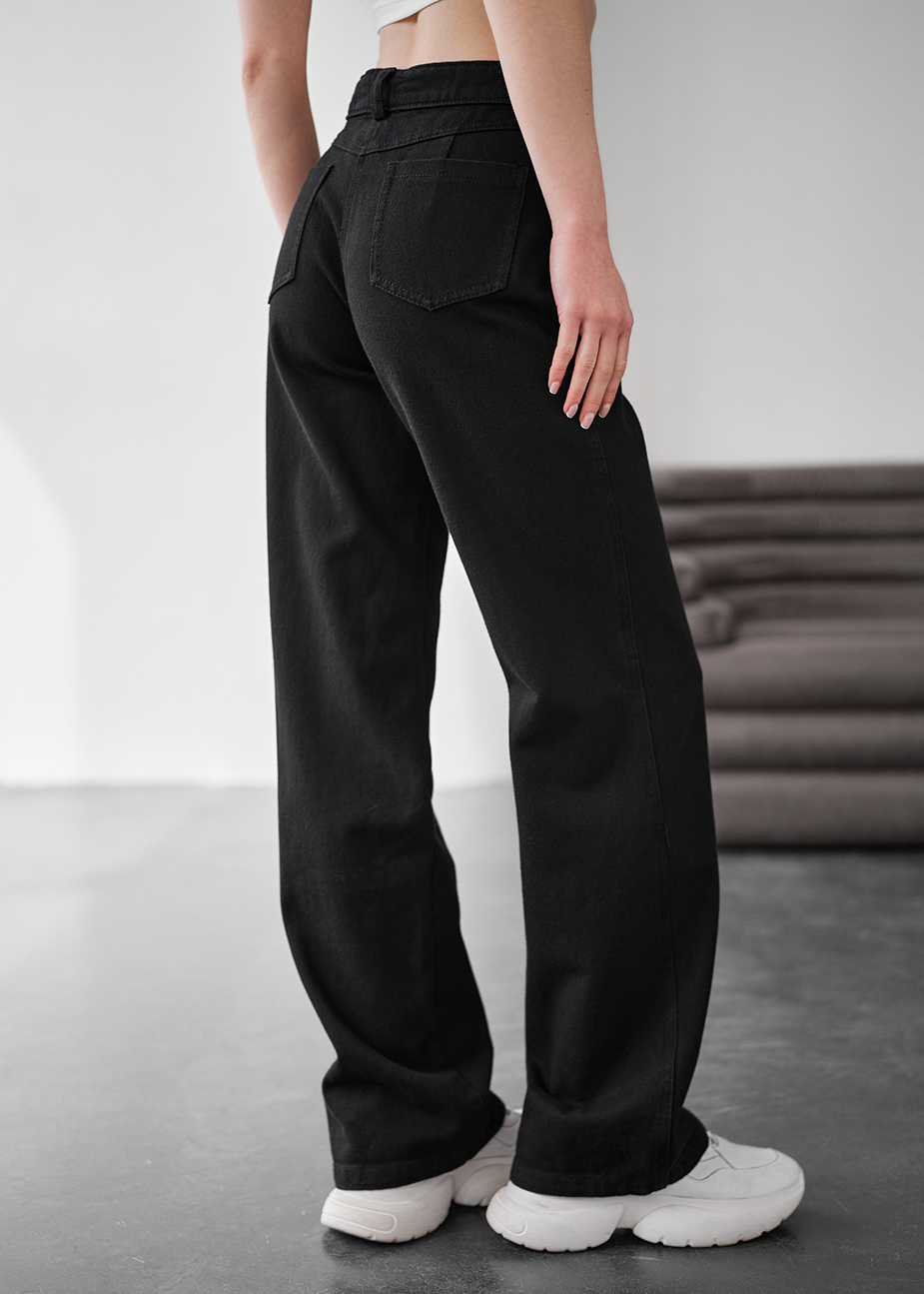Blugi de damă Staff vin black wide-leg