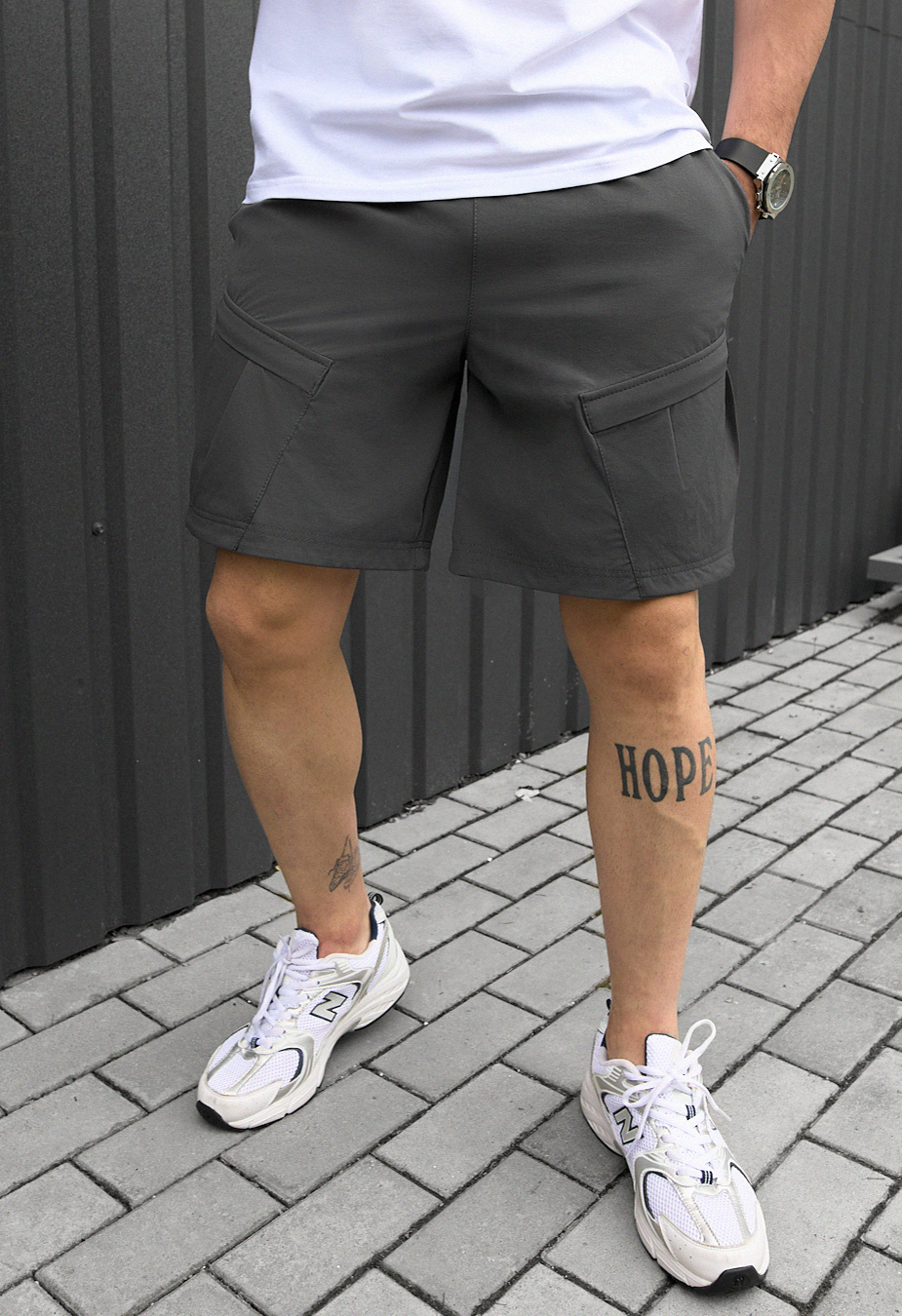 Pantaloni scurți Staff cargo em dark gray