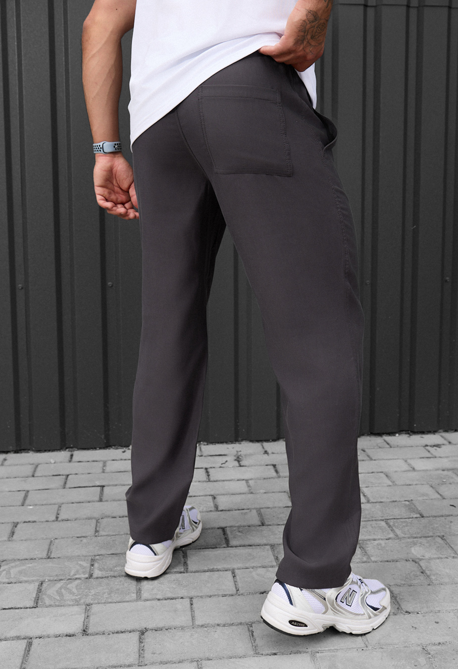 Pantaloni chinos Staff pli dark gray