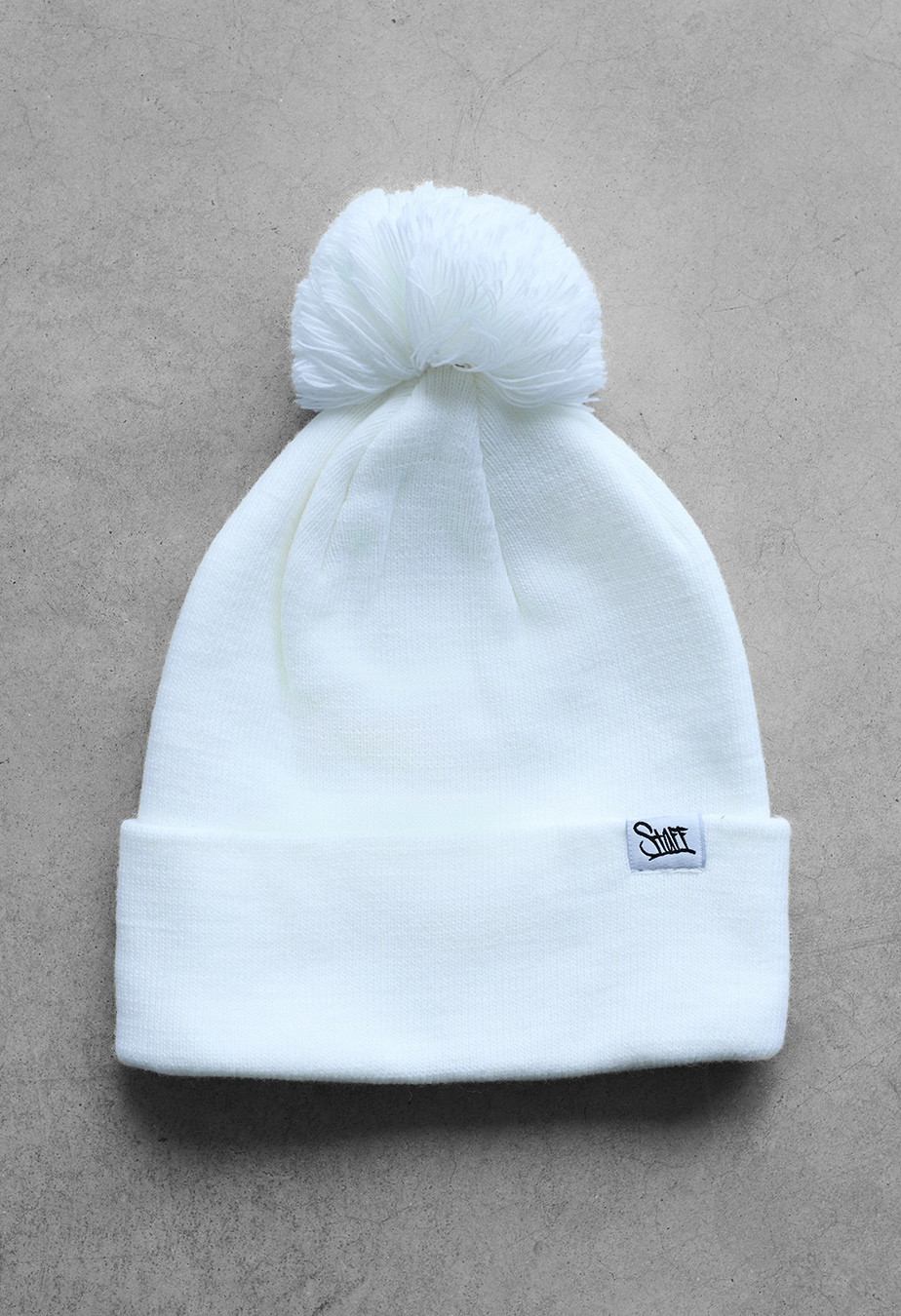 Șapcă Staff white pompon