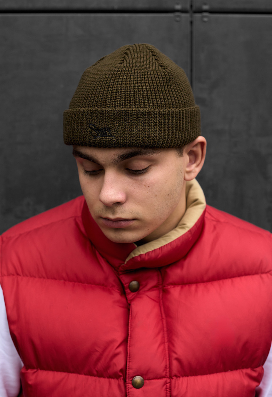 Căciulă bini Staff dark khaki logo