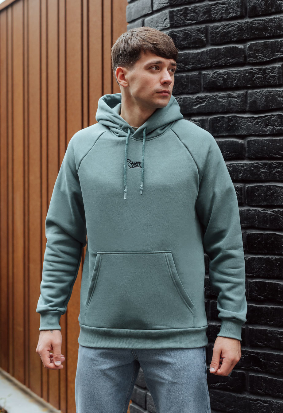 Hanorac Staff turquoise logo oversize fleece