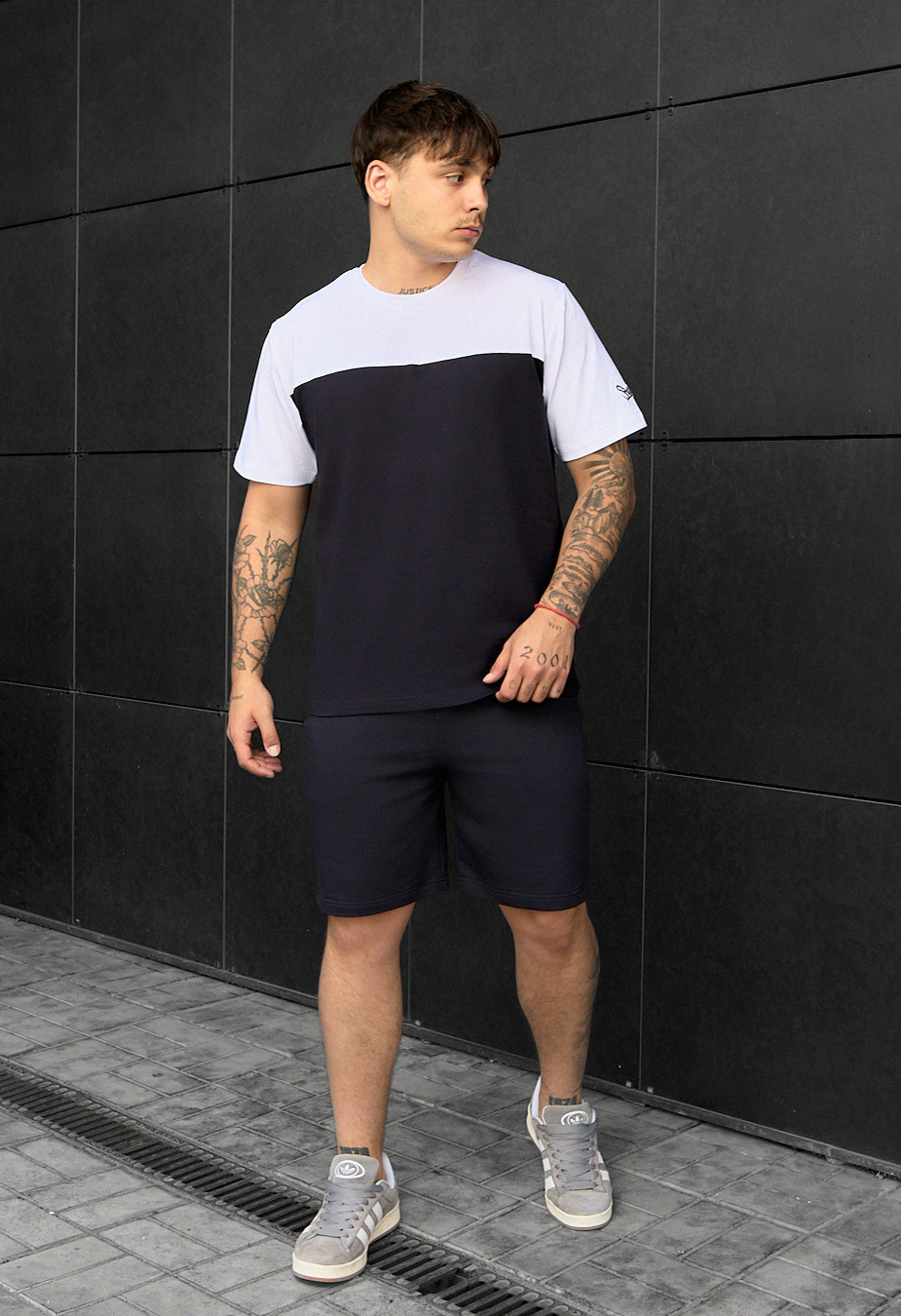 Set de vară tricou + pantaloni scurți Staff tom navy & white